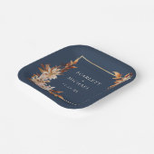 Navy Blue Fall Paper Plate Pappteller (Gewinkelt)