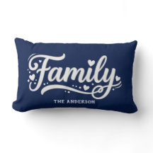 Navy Blue Familienherz-Schrift-Monogramm