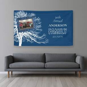 Navy Blue Family Foto Wiedersehen Banner