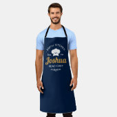 Navy Blue Family Kitchen Head Chef Modern  Schürze (Getragen)
