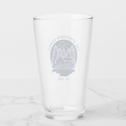 Navy Blue Family Lake House Nautic Anchoros Glas (Rückseite)
