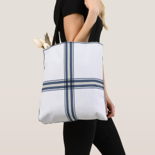 Navy Blue Farmhouse Karo Stylish Trendy Hübsch Tasche