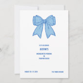 Navy + Blue Faux Glitter Bow  Einladung (Vorderseite)