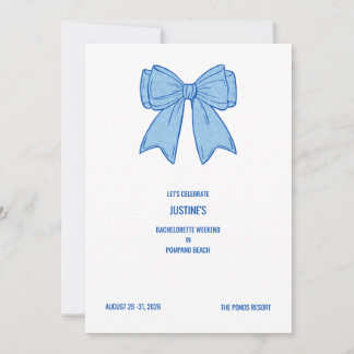 Navy + Blue Faux Glitter Bow Einladung