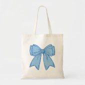 Navy + Blue Faux Glitter Bow Tragetasche (Vorne)