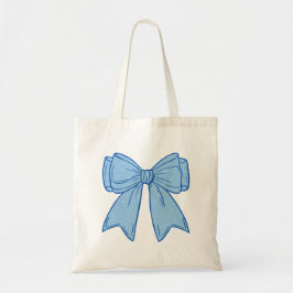 Navy + Blue Faux Glitter Bow Tragetasche