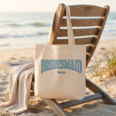 Navy + Blue Faux Glitter BRIDESMAID Tragetasche