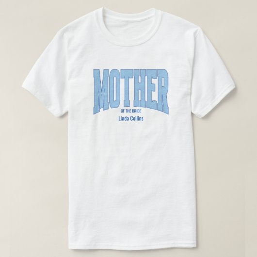 Navy + Blue Faux Glitter MOTHER OF THE BRIDE T-Shirt (Design vorne)
