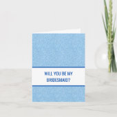 Navy + Blue Faux Glitter Wedding Party Proposal Karte (Vorderseite)