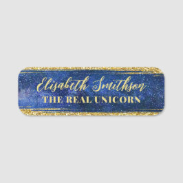 Navy Blue Feminine Celestial Personalisiert ID Abz Namensschild