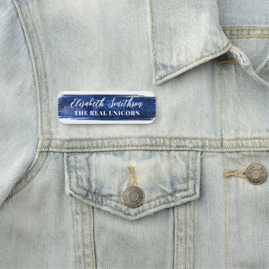 Navy Blue Feminine Celestial Personalisiert ID Abz Namensschild (Beispiel)