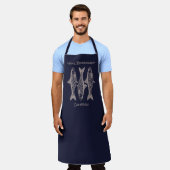 Navy Blue Fish Seafood Restaurant Schürze (Getragen)