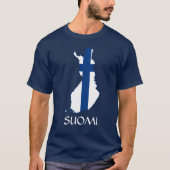 NAVY BLUE Flag Karte Finnland Suomi T - Shirt (Vorderseite)