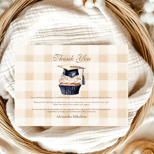 Navy Blue Floral Abschluss Dankeskarte