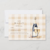 Navy Blue Floral Abschluss RSVP Karte (Vorderseite)
