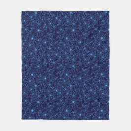 Navy Blue Floral Aesthetic Fleecedecke