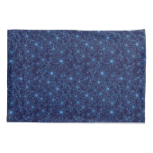 Navy Blue Floral Aesthetic Reversible Kissenbezug (Rückseite-Links)