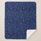 Navy Blue Floral Aesthetic Sherpadecke (Vorderseite)