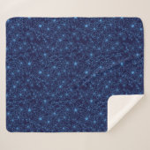 Navy Blue Floral Aesthetic Sherpadecke (Vorderseite (Horizontal))