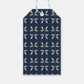 Navy Blue Floral Blätter Brautparty Vielen Dank Geschenkanhänger (Rückseite)