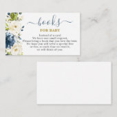 Navy Blue Floral Books für Baby Boy Card Begleitkarte (Vorne/Hinten)