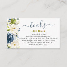 Navy Blue Floral Books für Baby Boy Card