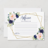 Navy Blue Floral Brautparty Advisor Card Einladung (Vorderseite)