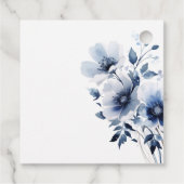 Navy Blue Floral Brautparty Geschenkanhänger (Rückseite)