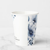 Navy Blue Floral Brautparty Pappbecher (Links)
