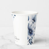 Navy Blue Floral Brautparty Pappbecher (Rechts)