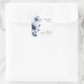 Navy Blue Floral Brautparty Quadratischer Aufkleber (Tasche)