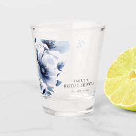 Navy Blue Floral Brautparty Schnapsglas