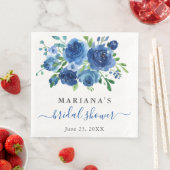 Navy Blue Floral Brautparty Serviette (Beispiel)