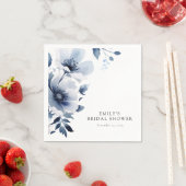 Navy Blue Floral Brautparty Serviette (Beispiel)