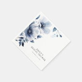 Navy Blue Floral Brautparty Serviette (Ecke)