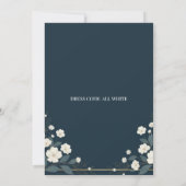 Navy Blue Floral Bridal Shower Invitation Einladung (Rückseite)