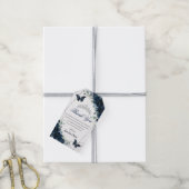 Navy Blue Floral Butterflies Quince 16th Birthday  Geschenkanhänger (Mit Garn)