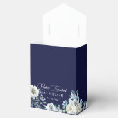 Navy Blue Floral Custom Elegante Bat Mitzvah Party Geschenkschachtel (Geöffnet)