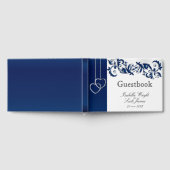 Navy Blue Floral Design - Gästebuch (Voll)