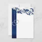 Navy Blue Floral Design - Save the Date (Rückseite)