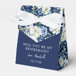 Navy Blue Floral Elegant wirst du meine Bridesmaid Geschenkschachtel