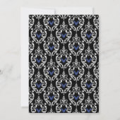 Navy Blue Floral Gothic Junggeselinnen-Abschied Einladung (Rückseite)