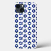 Navy Blue Floral Mosaik Case-Mate iPhone Hülle (Rückseite)