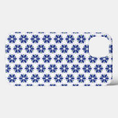 Navy Blue Floral Mosaik Case-Mate iPhone Hülle (Rückseite (Horizontal))