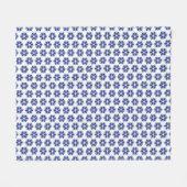 Navy Blue Floral Mosaik Fleecedecke (Vorderseite (Horizontal))