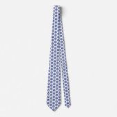 Navy Blue Floral Mosaik Krawatte (Vorderseite)
