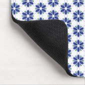 Navy Blue Floral Mosaik Mousepad (Ecke)