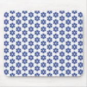 Navy Blue Floral Mosaik Mousepad (Vorne)