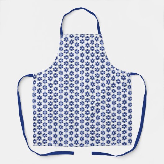 Navy Blue Floral Mosaik Schürze (Vorderseite)