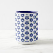 Navy Blue Floral Mosaik Tasse (Zentrum)